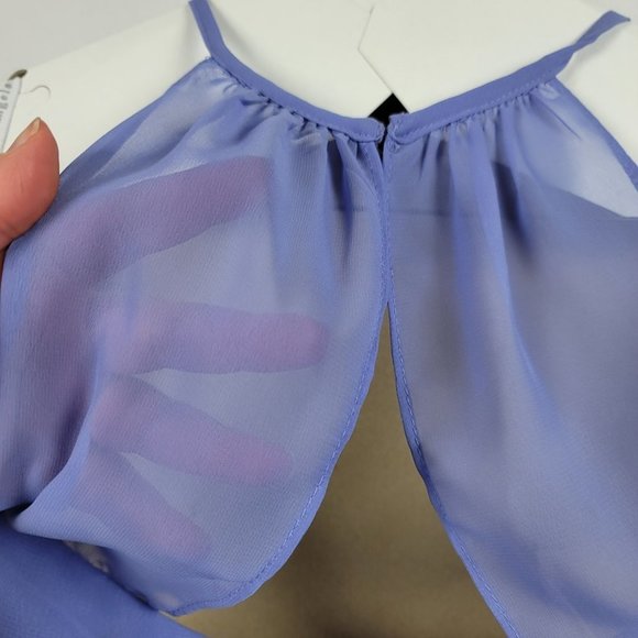 alfred angelo periwinkle halter top embellished neckline racer back - Picture 10 of 12